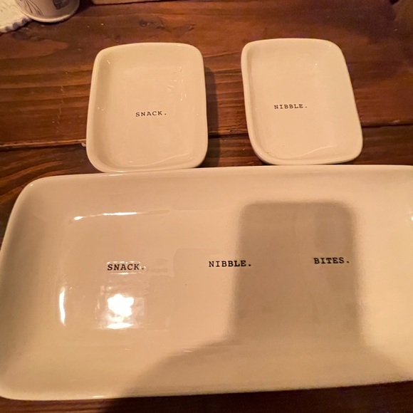 Rae Dunn snack tray and bowl - Picture 2 of 8